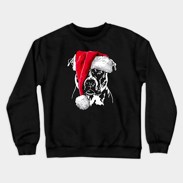 Funny Pitbull Santa Christmas dog mom gift Crewneck Sweatshirt by wilsigns